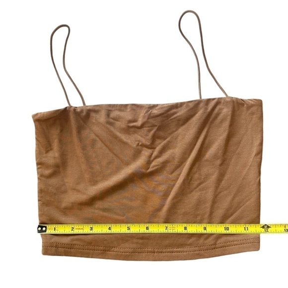 NWOT Cider Solid Brown Crop Spagetti Strap Top Size small - Picture 8 of 8